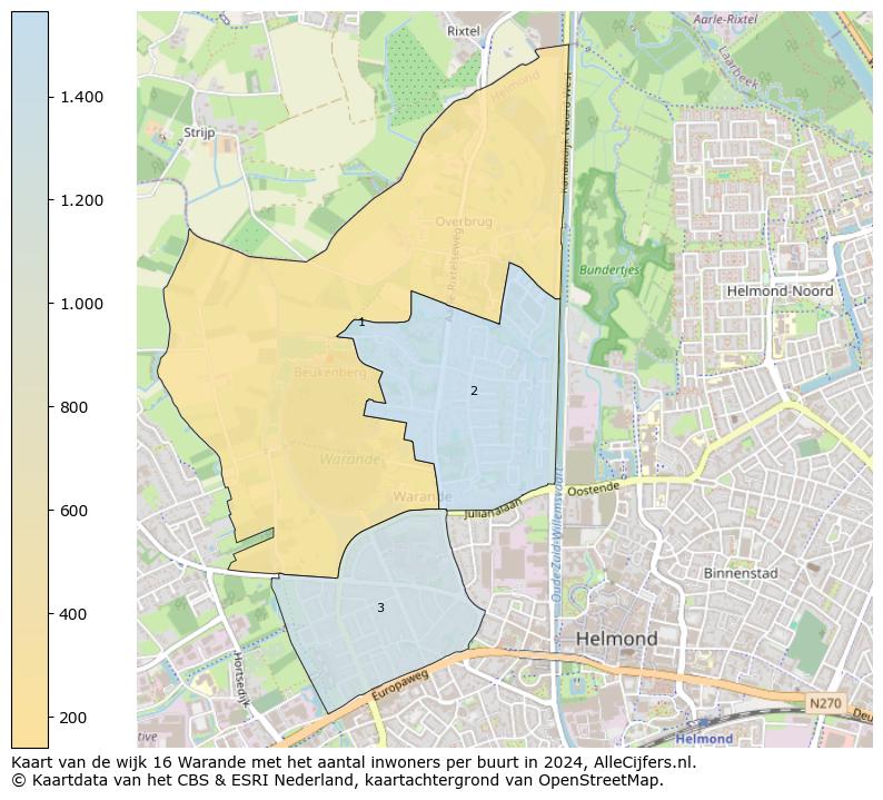 Kaart van de wijk 16 Warande met het aantal inwoners per buurt in 2024. Op deze pagina vind je veel informatie over inwoners (zoals de verdeling naar leeftijdsgroepen, gezinssamenstelling, geslacht, autochtoon of Nederlands met een immigratie achtergrond,...), woningen (aantallen, types, prijs ontwikkeling, gebruik, type eigendom,...) en méér (autobezit, energieverbruik,...)  op basis van open data van het centraal bureau voor de statistiek en diverse andere bronnen!