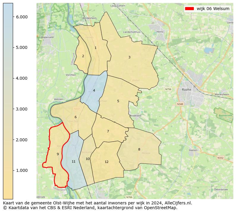 Kaart van de gemeente Olst-Wijhe met het aantal inwoners per wijk in 2024. Op deze pagina vind je veel informatie over inwoners (zoals de verdeling naar leeftijdsgroepen, gezinssamenstelling, geslacht, autochtoon of Nederlands met een immigratie achtergrond,...), woningen (aantallen, types, prijs ontwikkeling, gebruik, type eigendom,...) en méér (autobezit, energieverbruik,...)  op basis van open data van het centraal bureau voor de statistiek en diverse andere bronnen!