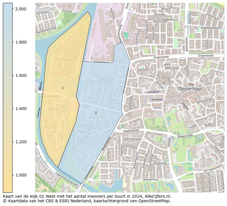 Kaart van de wijk 02 West met het aantal inwoners per buurt in 2024. Op deze pagina vind je veel informatie over inwoners (zoals de verdeling naar leeftijdsgroepen, gezinssamenstelling, geslacht, autochtoon of Nederlands met een immigratie achtergrond,...), woningen (aantallen, types, prijs ontwikkeling, gebruik, type eigendom,...) en méér (autobezit, energieverbruik,...)  op basis van open data van het centraal bureau voor de statistiek en diverse andere bronnen!