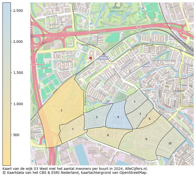 Kaart van de wijk 03 West met het aantal inwoners per buurt in 2024. Op deze pagina vind je veel informatie over inwoners (zoals de verdeling naar leeftijdsgroepen, gezinssamenstelling, geslacht, autochtoon of Nederlands met een immigratie achtergrond,...), woningen (aantallen, types, prijs ontwikkeling, gebruik, type eigendom,...) en méér (autobezit, energieverbruik,...)  op basis van open data van het centraal bureau voor de statistiek en diverse andere bronnen!