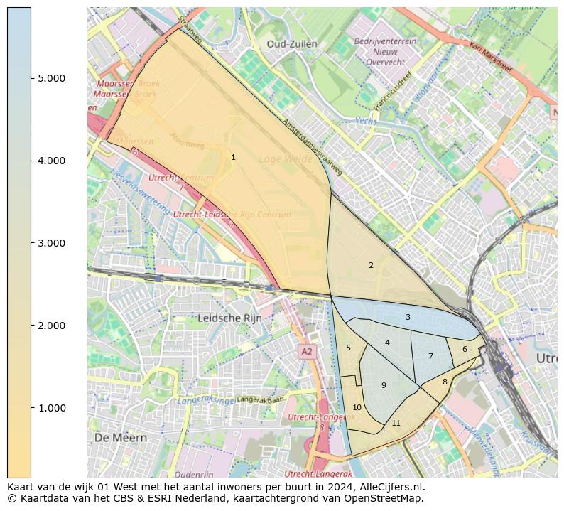 Kaart van de wijk 01 West met het aantal inwoners per buurt in 2024. Op deze pagina vind je veel informatie over inwoners (zoals de verdeling naar leeftijdsgroepen, gezinssamenstelling, geslacht, autochtoon of Nederlands met een immigratie achtergrond,...), woningen (aantallen, types, prijs ontwikkeling, gebruik, type eigendom,...) en méér (autobezit, energieverbruik,...)  op basis van open data van het centraal bureau voor de statistiek en diverse andere bronnen!