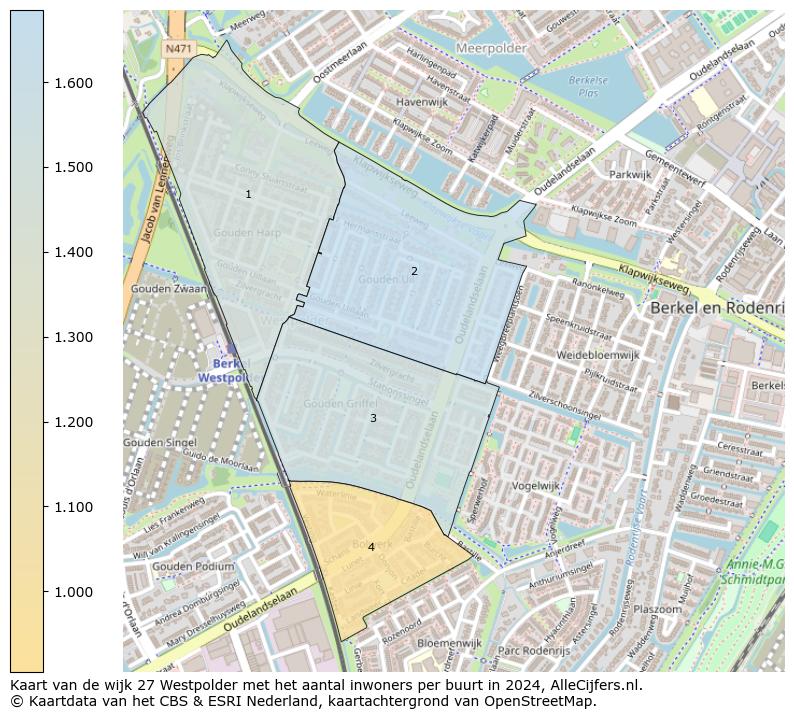 Kaart van de wijk 27 Westpolder met het aantal inwoners per buurt in 2024. Op deze pagina vind je veel informatie over inwoners (zoals de verdeling naar leeftijdsgroepen, gezinssamenstelling, geslacht, autochtoon of Nederlands met een immigratie achtergrond,...), woningen (aantallen, types, prijs ontwikkeling, gebruik, type eigendom,...) en méér (autobezit, energieverbruik,...)  op basis van open data van het centraal bureau voor de statistiek en diverse andere bronnen!