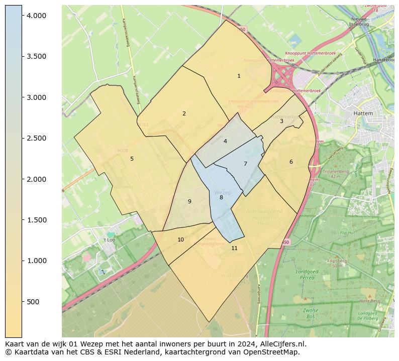 Kaart van de wijk 01 Wezep met het aantal inwoners per buurt in 2024. Op deze pagina vind je veel informatie over inwoners (zoals de verdeling naar leeftijdsgroepen, gezinssamenstelling, geslacht, autochtoon of Nederlands met een immigratie achtergrond,...), woningen (aantallen, types, prijs ontwikkeling, gebruik, type eigendom,...) en méér (autobezit, energieverbruik,...)  op basis van open data van het Centraal Bureau voor de Statistiek en diverse andere bronnen!