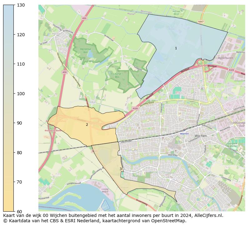 Kaart van de wijk 00 Wijchen buitengebied met het aantal inwoners per buurt in 2024. Op deze pagina vind je veel informatie over inwoners (zoals de verdeling naar leeftijdsgroepen, gezinssamenstelling, geslacht, autochtoon of Nederlands met een immigratie achtergrond,...), woningen (aantallen, types, prijs ontwikkeling, gebruik, type eigendom,...) en méér (autobezit, energieverbruik,...)  op basis van open data van het centraal bureau voor de statistiek en diverse andere bronnen!