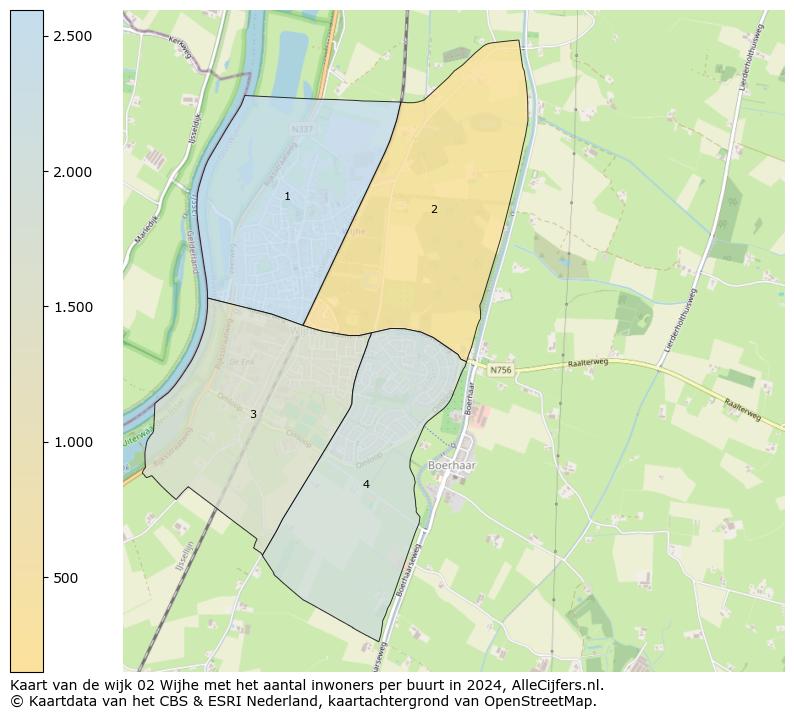 Kaart van de wijk 02 Wijhe met het aantal inwoners per buurt in 2024. Op deze pagina vind je veel informatie over inwoners (zoals de verdeling naar leeftijdsgroepen, gezinssamenstelling, geslacht, autochtoon of Nederlands met een immigratie achtergrond,...), woningen (aantallen, types, prijs ontwikkeling, gebruik, type eigendom,...) en méér (autobezit, energieverbruik,...)  op basis van open data van het centraal bureau voor de statistiek en diverse andere bronnen!