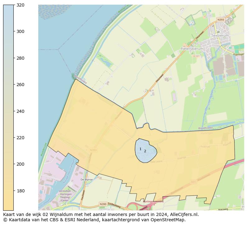 Kaart van de wijk 02 Wijnaldum met het aantal inwoners per buurt in 2024. Op deze pagina vind je veel informatie over inwoners (zoals de verdeling naar leeftijdsgroepen, gezinssamenstelling, geslacht, autochtoon of Nederlands met een immigratie achtergrond,...), woningen (aantallen, types, prijs ontwikkeling, gebruik, type eigendom,...) en méér (autobezit, energieverbruik,...)  op basis van open data van het centraal bureau voor de statistiek en diverse andere bronnen!