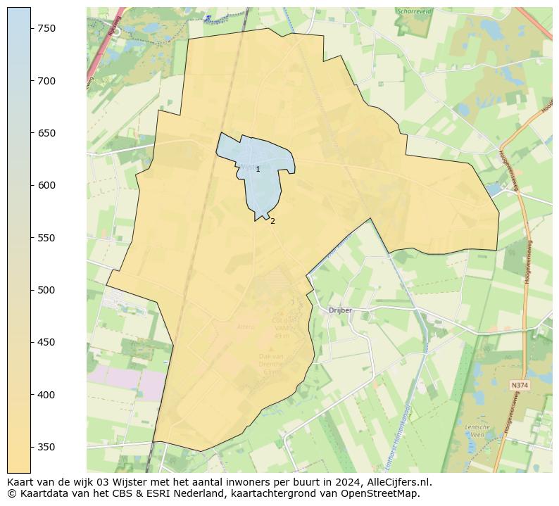 Kaart van de wijk 03 Wijster met het aantal inwoners per buurt in 2024. Op deze pagina vind je veel informatie over inwoners (zoals de verdeling naar leeftijdsgroepen, gezinssamenstelling, geslacht, autochtoon of Nederlands met een immigratie achtergrond,...), woningen (aantallen, types, prijs ontwikkeling, gebruik, type eigendom,...) en méér (autobezit, energieverbruik,...)  op basis van open data van het centraal bureau voor de statistiek en diverse andere bronnen!