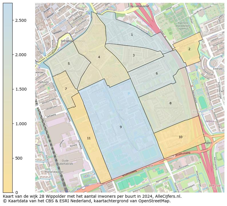 Kaart van de wijk 28 Wippolder met het aantal inwoners per buurt in 2024. Op deze pagina vind je veel informatie over inwoners (zoals de verdeling naar leeftijdsgroepen, gezinssamenstelling, geslacht, autochtoon of Nederlands met een immigratie achtergrond,...), woningen (aantallen, types, prijs ontwikkeling, gebruik, type eigendom,...) en méér (autobezit, energieverbruik,...)  op basis van open data van het centraal bureau voor de statistiek en diverse andere bronnen!