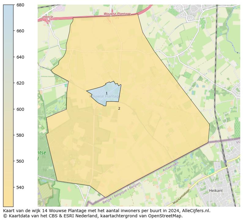 Kaart van de wijk 14 Wouwse Plantage met het aantal inwoners per buurt in 2024. Op deze pagina vind je veel informatie over inwoners (zoals de verdeling naar leeftijdsgroepen, gezinssamenstelling, geslacht, autochtoon of Nederlands met een immigratie achtergrond,...), woningen (aantallen, types, prijs ontwikkeling, gebruik, type eigendom,...) en méér (autobezit, energieverbruik,...)  op basis van open data van het centraal bureau voor de statistiek en diverse andere bronnen!