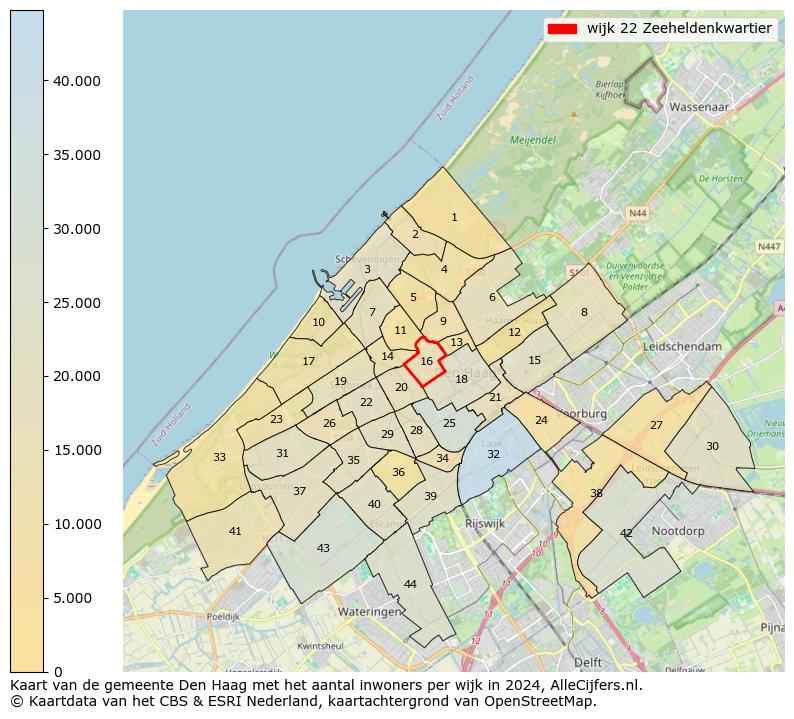 Kaart van de gemeente Den Haag met het aantal inwoners per wijk in 2024. Op deze pagina vind je veel informatie over inwoners (zoals de verdeling naar leeftijdsgroepen, gezinssamenstelling, geslacht, autochtoon of Nederlands met een immigratie achtergrond,...), woningen (aantallen, types, prijs ontwikkeling, gebruik, type eigendom,...) en méér (autobezit, energieverbruik,...)  op basis van open data van het centraal bureau voor de statistiek en diverse andere bronnen!