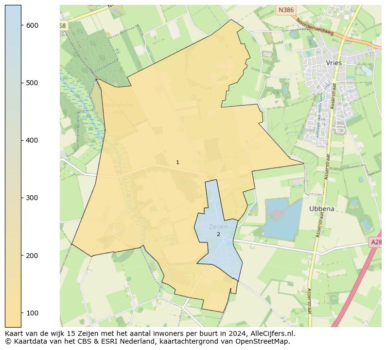 Kaart van de wijk 15 Zeijen met het aantal inwoners per buurt in 2024. Op deze pagina vind je veel informatie over inwoners (zoals de verdeling naar leeftijdsgroepen, gezinssamenstelling, geslacht, autochtoon of Nederlands met een immigratie achtergrond,...), woningen (aantallen, types, prijs ontwikkeling, gebruik, type eigendom,...) en méér (autobezit, energieverbruik,...)  op basis van open data van het centraal bureau voor de statistiek en diverse andere bronnen!