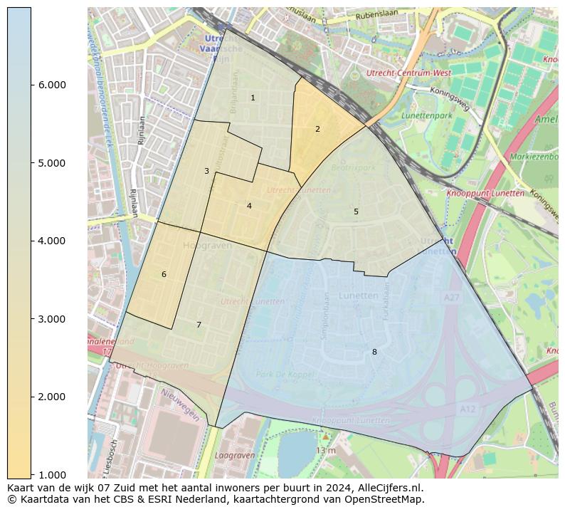 Kaart van de wijk 07 Zuid met het aantal inwoners per buurt in 2024. Op deze pagina vind je veel informatie over inwoners (zoals de verdeling naar leeftijdsgroepen, gezinssamenstelling, geslacht, autochtoon of Nederlands met een immigratie achtergrond,...), woningen (aantallen, types, prijs ontwikkeling, gebruik, type eigendom,...) en méér (autobezit, energieverbruik,...)  op basis van open data van het centraal bureau voor de statistiek en diverse andere bronnen!