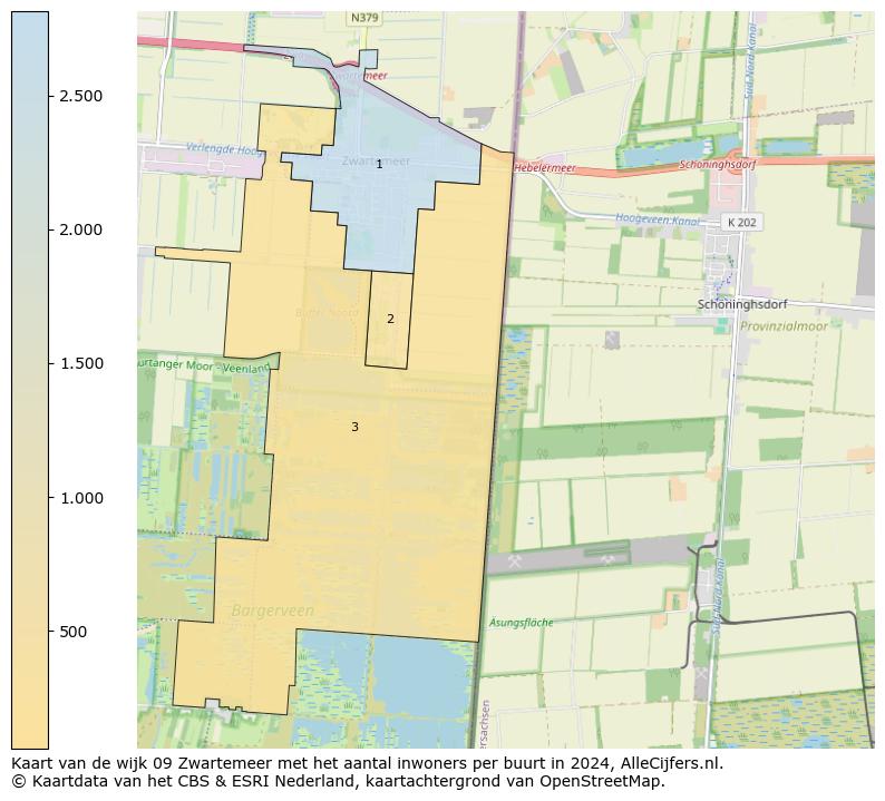 Kaart van de wijk 09 Zwartemeer met het aantal inwoners per buurt in 2024. Op deze pagina vind je veel informatie over inwoners (zoals de verdeling naar leeftijdsgroepen, gezinssamenstelling, geslacht, autochtoon of Nederlands met een immigratie achtergrond,...), woningen (aantallen, types, prijs ontwikkeling, gebruik, type eigendom,...) en méér (autobezit, energieverbruik,...)  op basis van open data van het centraal bureau voor de statistiek en diverse andere bronnen!