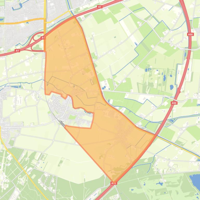 Kaart van de buurt Agrarischgebied Lieren-Oosterhuizen.