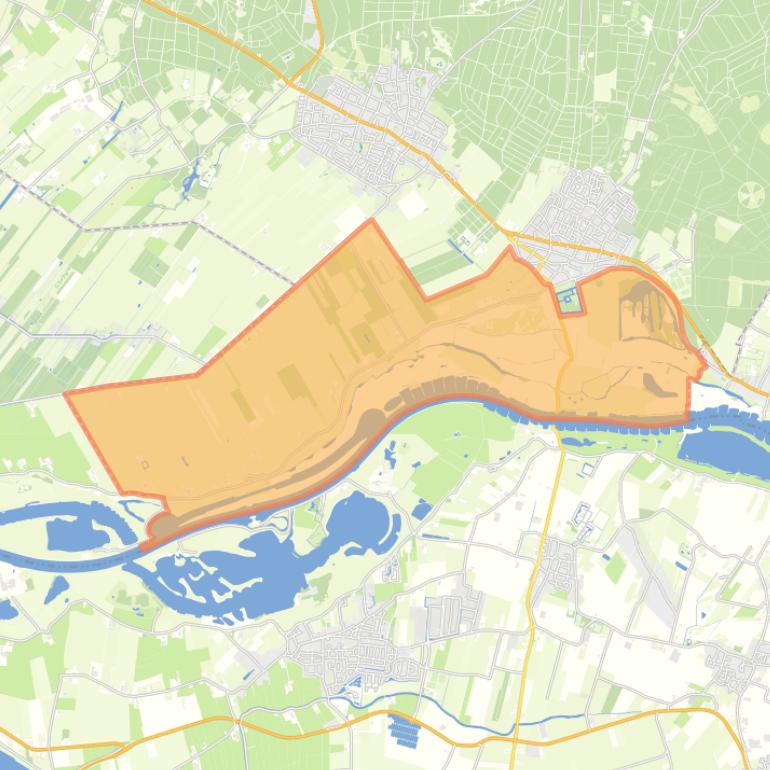 Kaart van de buurt Ameronger Bovenpolder-uiterwaarden.