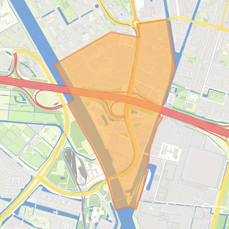 Kaart van de buurt Bedrijvengebied Kanaleneiland.