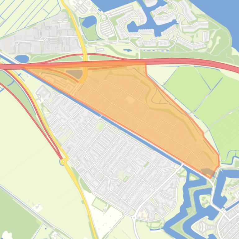 Kaart van de buurt Bedrijvenpark Gooimeer-Zuid.