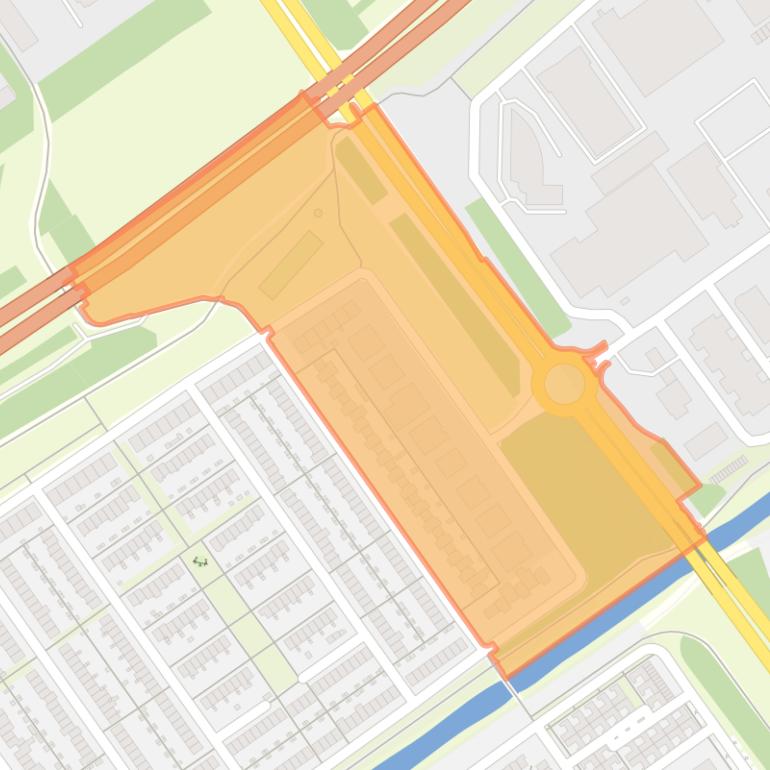 Kaart van de Bedrijventerrein Bouwmeesterbuurt.