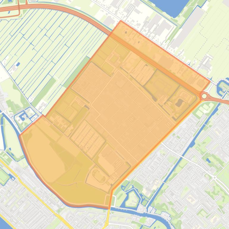 Kaart van de buurt Bedrijventerrein en omgeving.