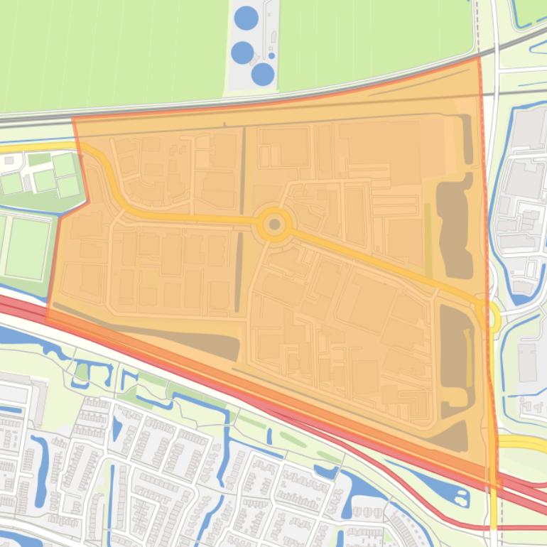 Kaart van de buurt Bedrijventerrein Noordoost-Kwadrant.