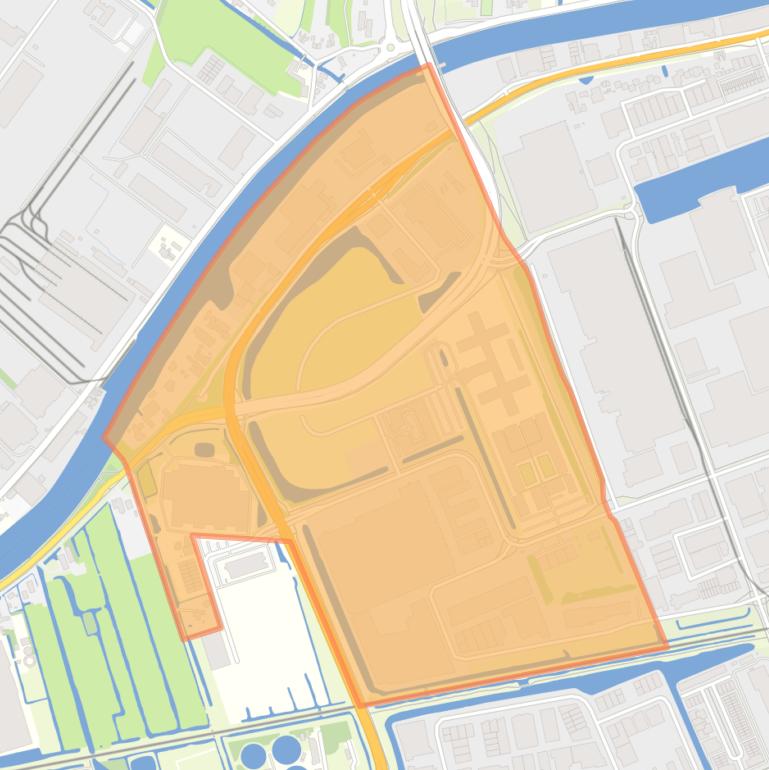 Kaart van de buurt Bedrijventerrein Rijnhaven-West.