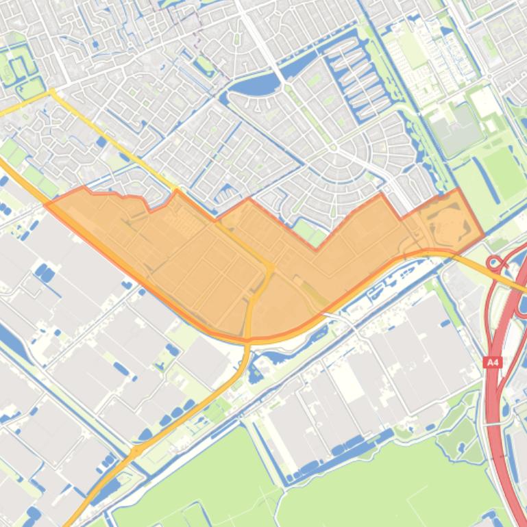 Kaart van de buurt Bedrijventerrein Wateringen.