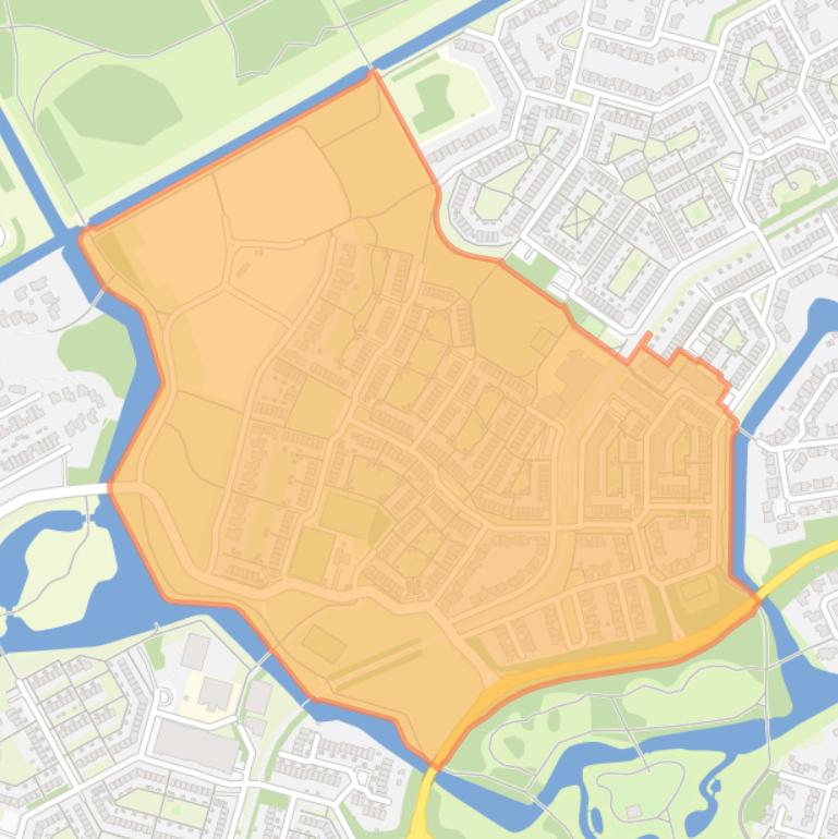 Kaart van de buurt Bosgouw Brongouw en Nijvergouw.