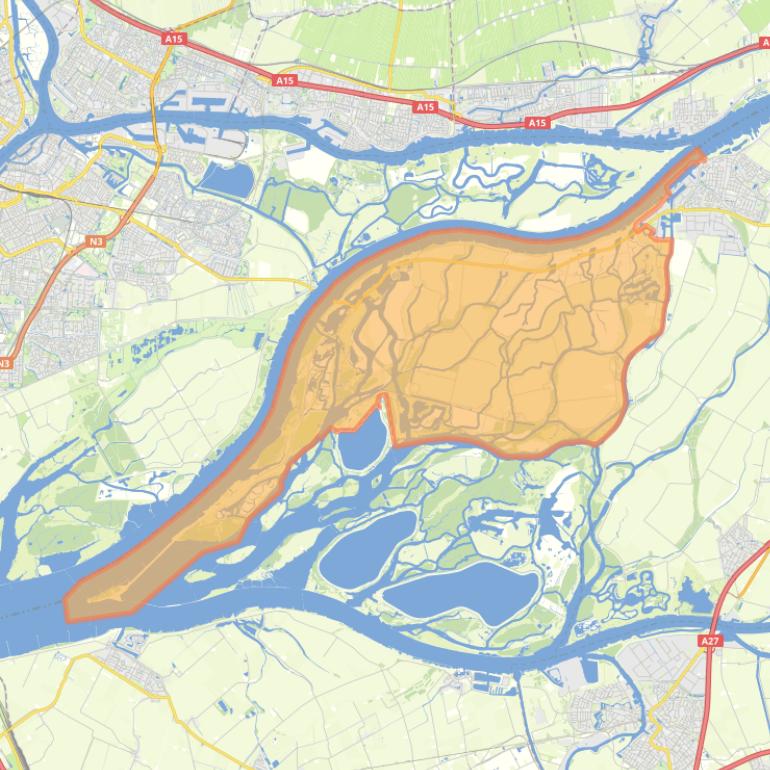 Kaart van de buurt Buitengebied Biesbosch.