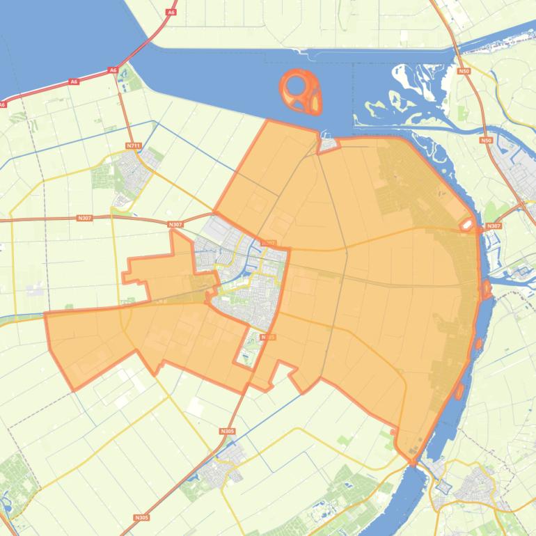 Kaart van de buurt Buitengebied Dronten.