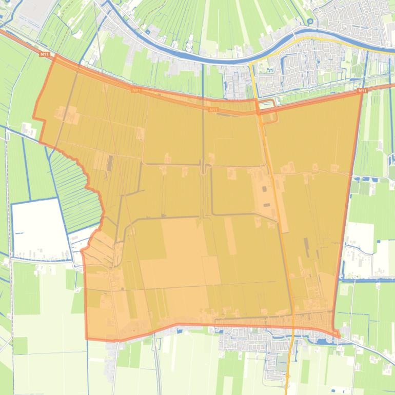 Kaart van de buurt Buitengebied Hazerswoude-Dorp.