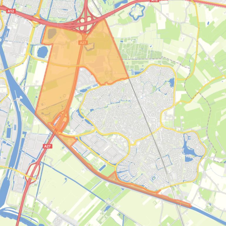 Kaart van de buurt Buitengebied Houten West.