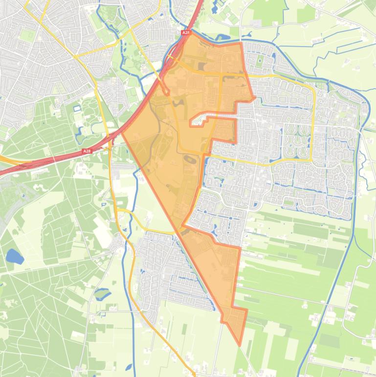 Kaart van de buurt Buitengebied Leusden-Centrum West.