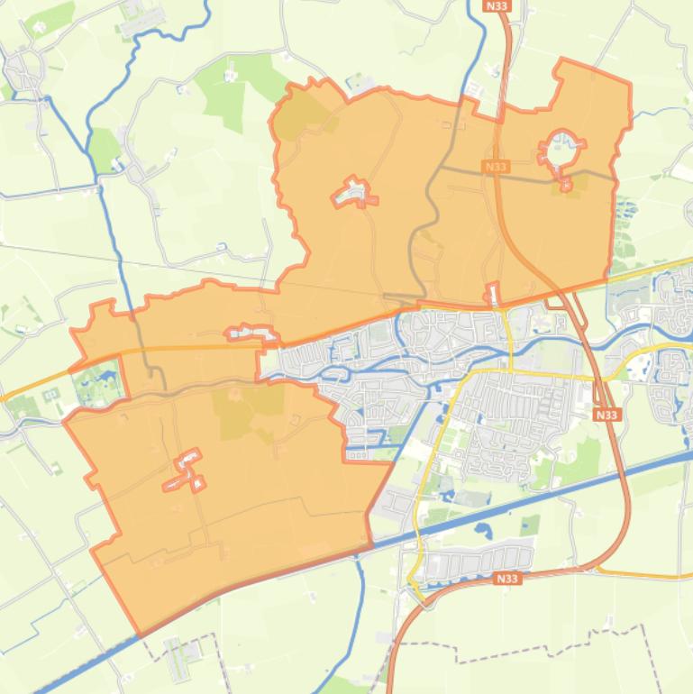 Kaart van de buurt Buitengebied Noord-Appingedam.