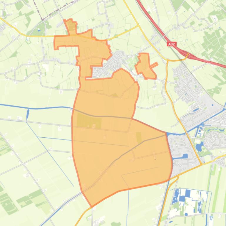 Kaart van de buurt Buitengebied Steenwijkerwold.