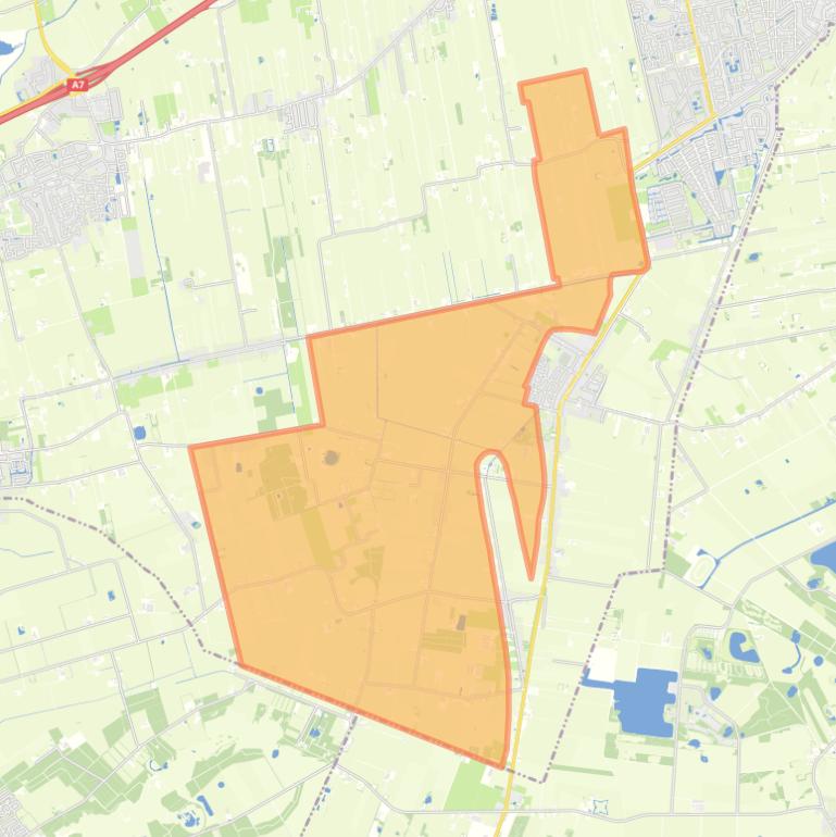 Kaart van de buurt Buitengebied ten westen van Zevenhuizen.