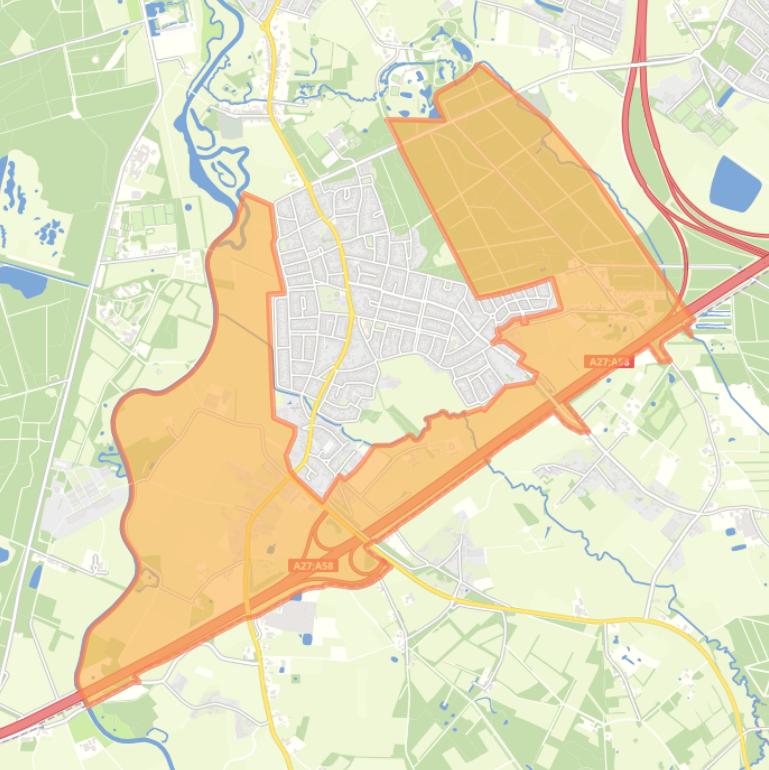 Kaart van de buurt Buitengebied Ulvenhout.