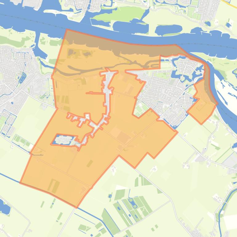 Kaart van de buurt Buitengebied Woudrichem.