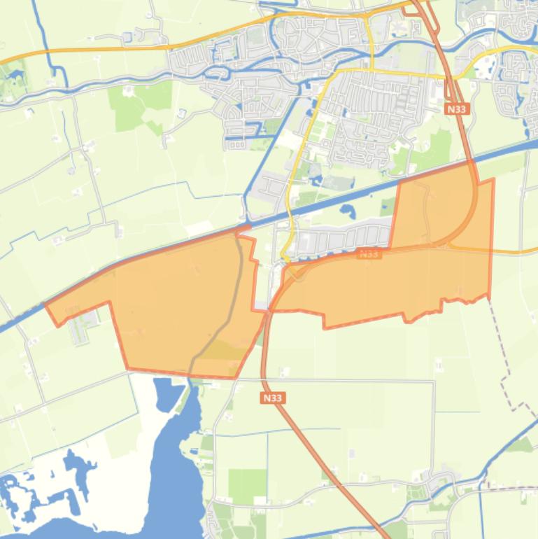 Kaart van de buurt Buitengebied Zuid-Appingedam.