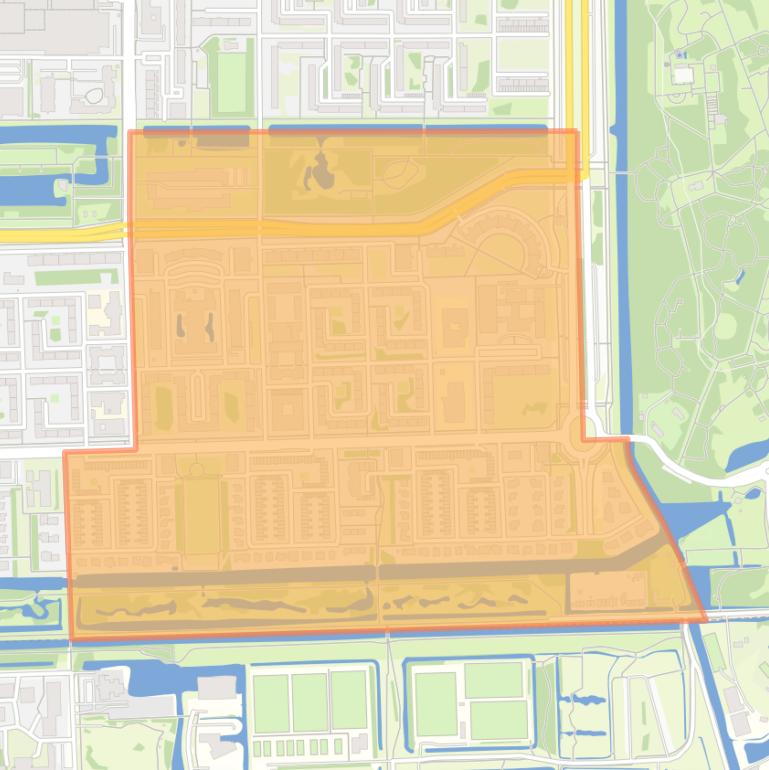 Kaart van de buurt Buitenveldert-Zuidoost.