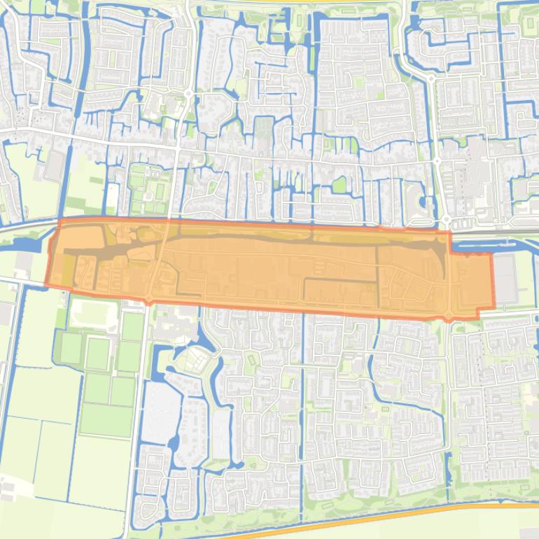 Kaart van de buurt Centrale zone Grootebroek.