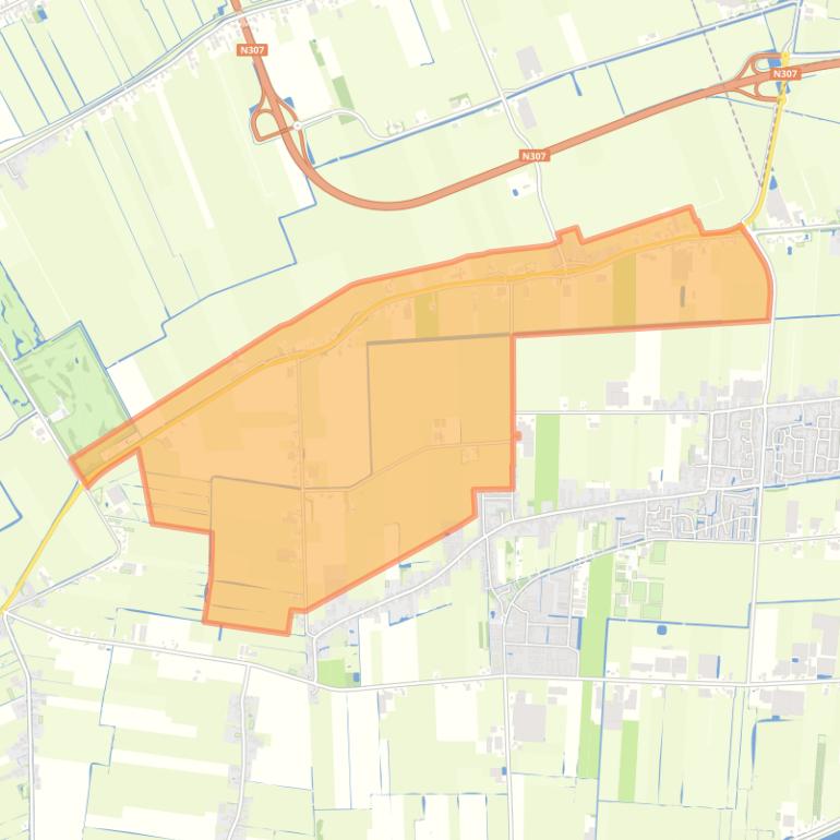 Kaart van de buurt De Hout en Blokdijk Hem.