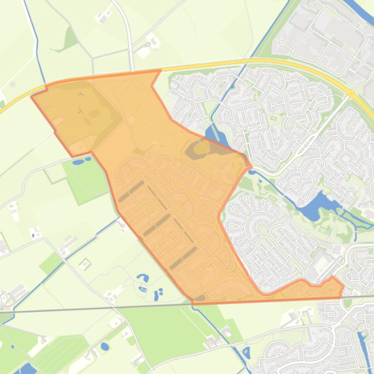 Kaart van de buurt De Huet - fase 6 + 7.