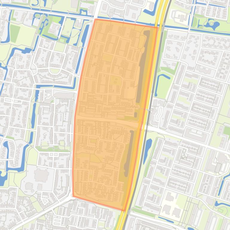 Kaart van de buurt Driften-Noord.