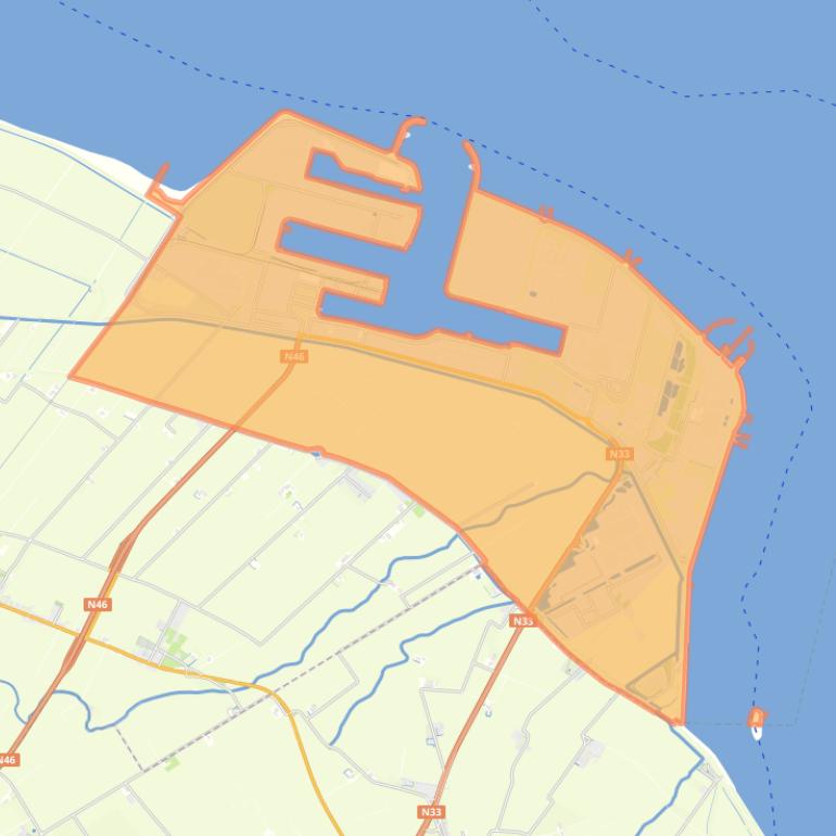 Kaart van de buurt Eemshaven.