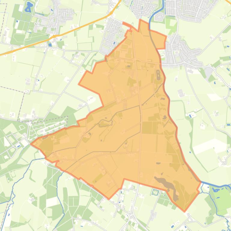 Kaart van de buurt Escharen buitengebied West inclusief Raam.