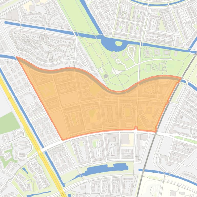 Kaart van de buurt Europakwartier West-Noord.