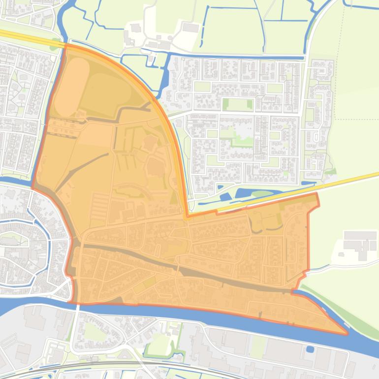 Kaart van de Franeker Bloemketerp en Watertorenbuurt.