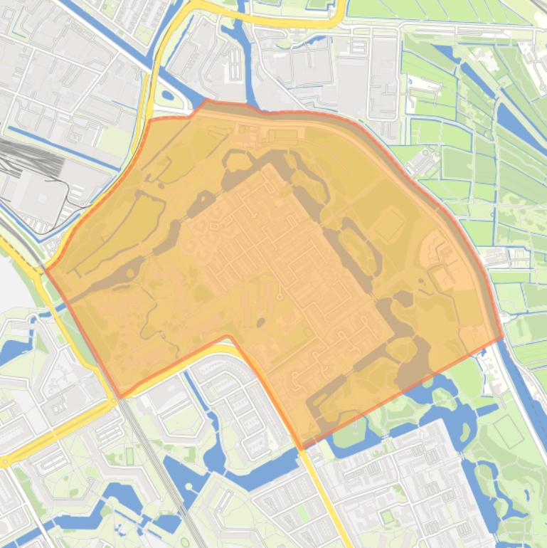 Kaart van de G-buurt-Oost.