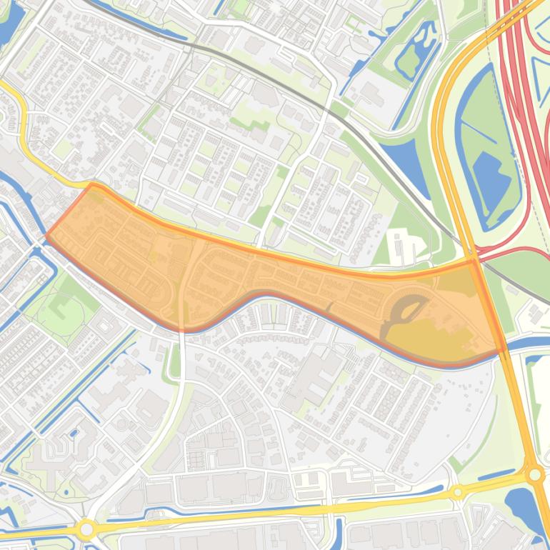 Kaart van de buurt Hazenveld en Overwaard.