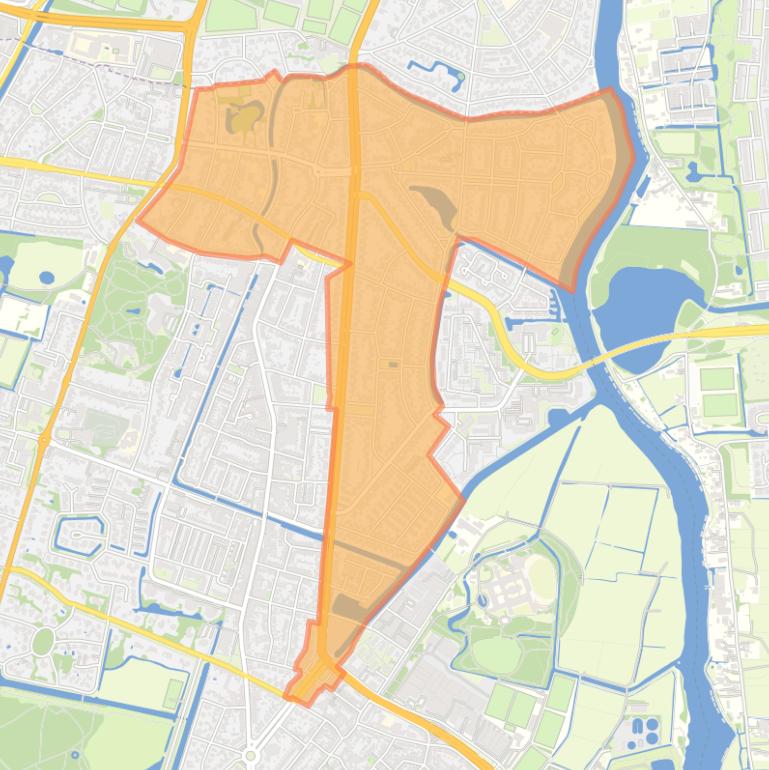 Kaart van de Heemsteedse Dreef Schildersbuurt en omgeving.